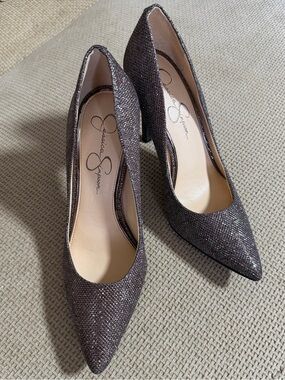 ✨🤎 Jessica Simpson Metallic Bronze Glitter Pointed Toe Pumps